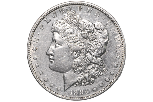 1884-S Morgan Silver Dollar - AU Detail, Cleaned - Semi-Key Date - San Francisco Mint - 1884 S Mint Morgan Dollar 1884S, Low Mintage