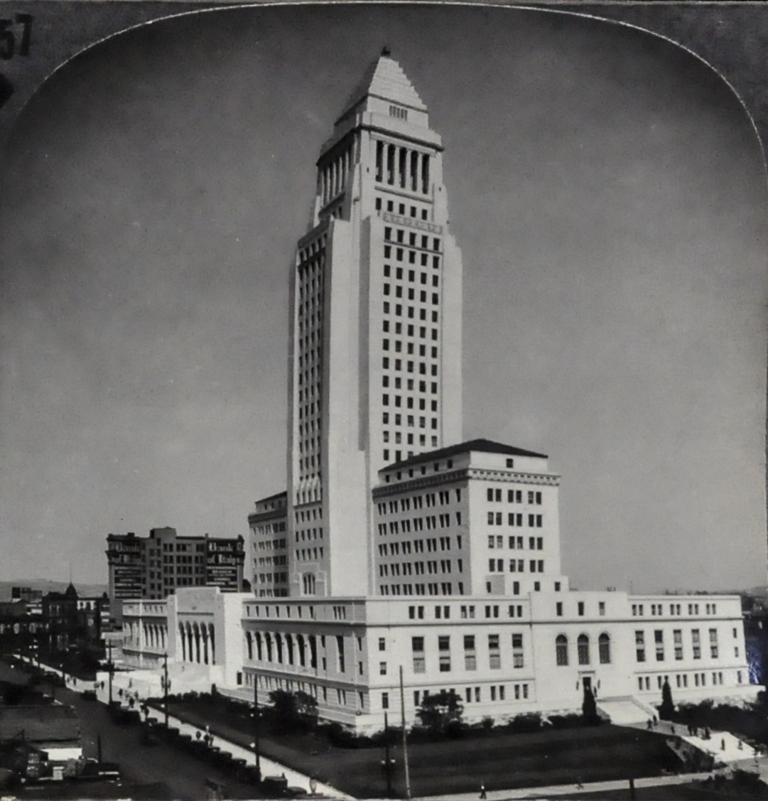 Antique Keystone Stereoview of Los Angeles City Hall in California - No. 32331T - 1920s World Tour Series LA City Hall Building Photo Card
