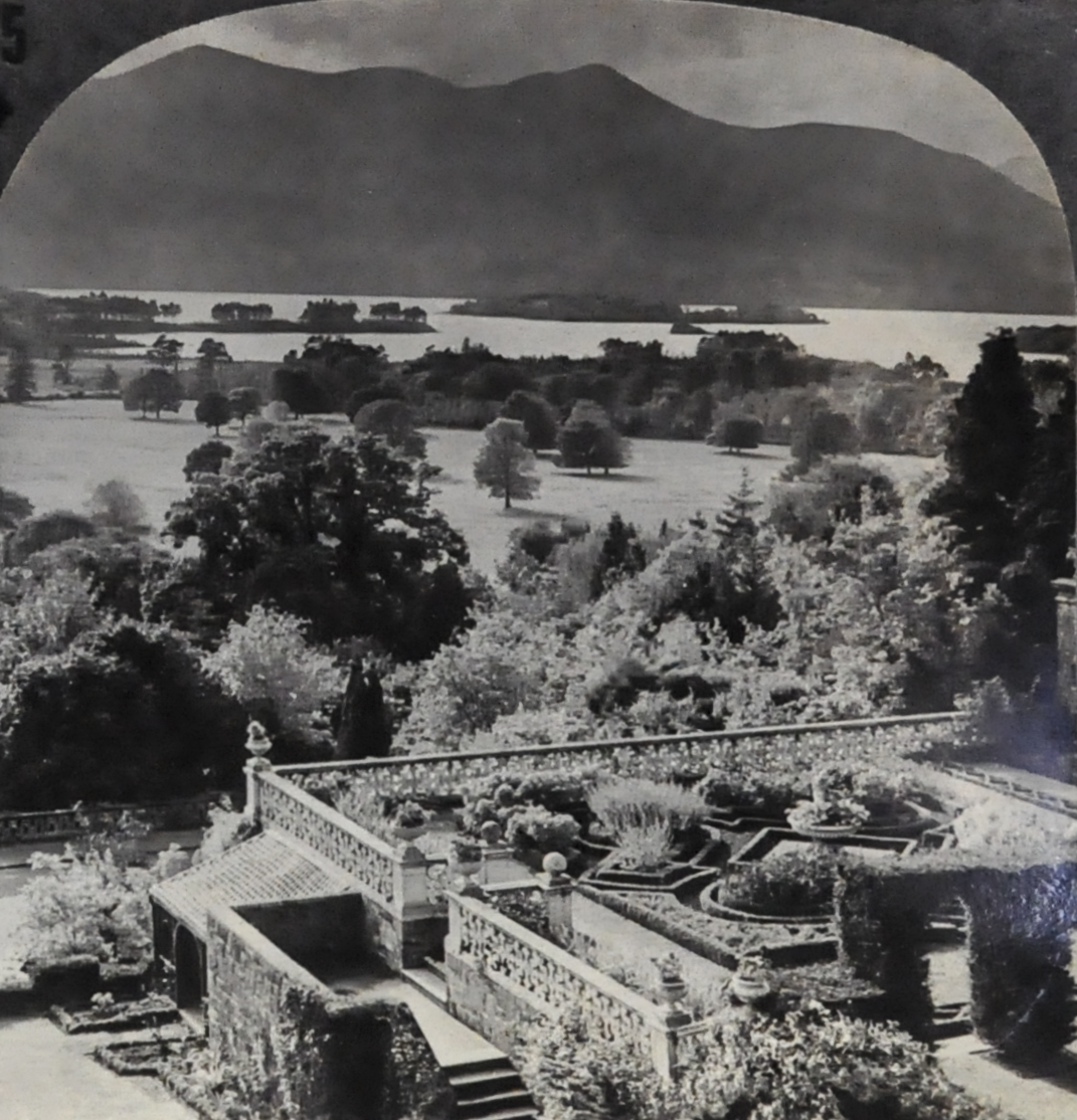 Antique Keystone Stereoview of Lower Lake Killarney, County Kerry, Ireland - V12639T - 1920s Historic Irish Nature Stereoview
