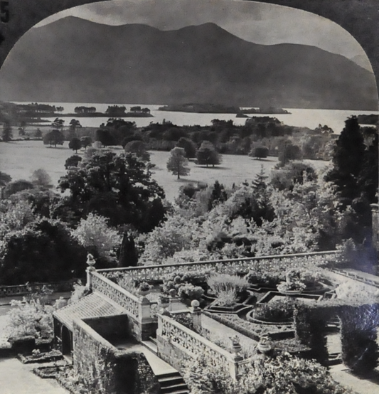 Antique Keystone Stereoview of Lower Lake Killarney, County Kerry, Ireland - V12639T - 1920s Historic Irish Nature Stereoview