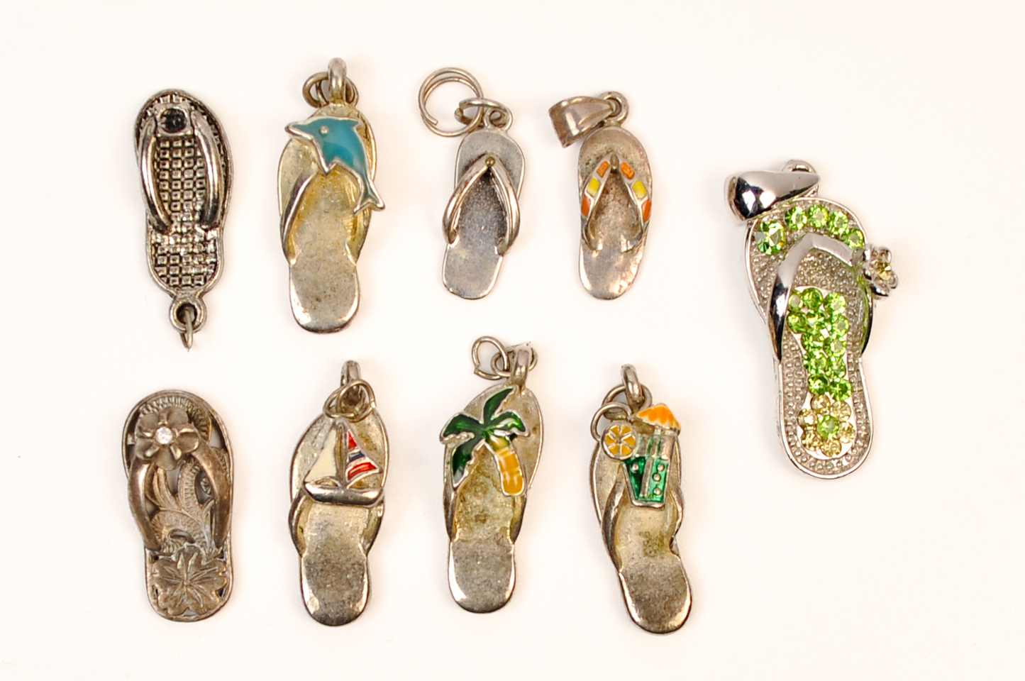 Lot of Sterling Silver Flip Flop/Sandal Charms - Choose by Charm! - Stamped and Tested Sterling Silver - Summer Jewelry