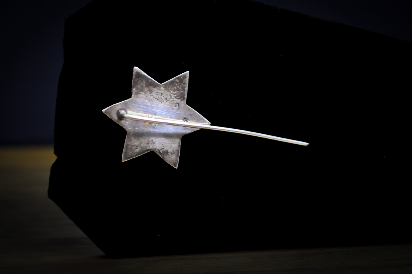 Vintage Bell Trading Post Sterling Silver Beveled Stained Glass Six Pointed Star Stick Pin - 2.95 Inches - Stamped and Tested Sterling Silver - Mexican Jewelry