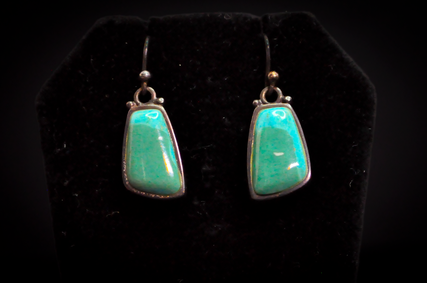 Barse Southwestern Style Turquoise Irregular Rectangle Earrings - Stamped and Tested Sterling Silver - Barse Jewelry
