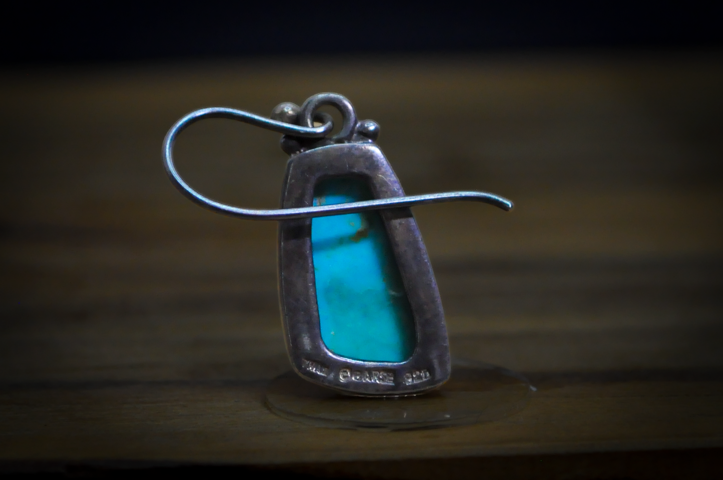 Barse Southwestern Style Turquoise Irregular Rectangle Earrings - Stamped and Tested Sterling Silver - Barse Jewelry