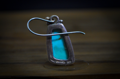 Barse Southwestern Style Turquoise Irregular Rectangle Earrings - Stamped and Tested Sterling Silver - Barse Jewelry
