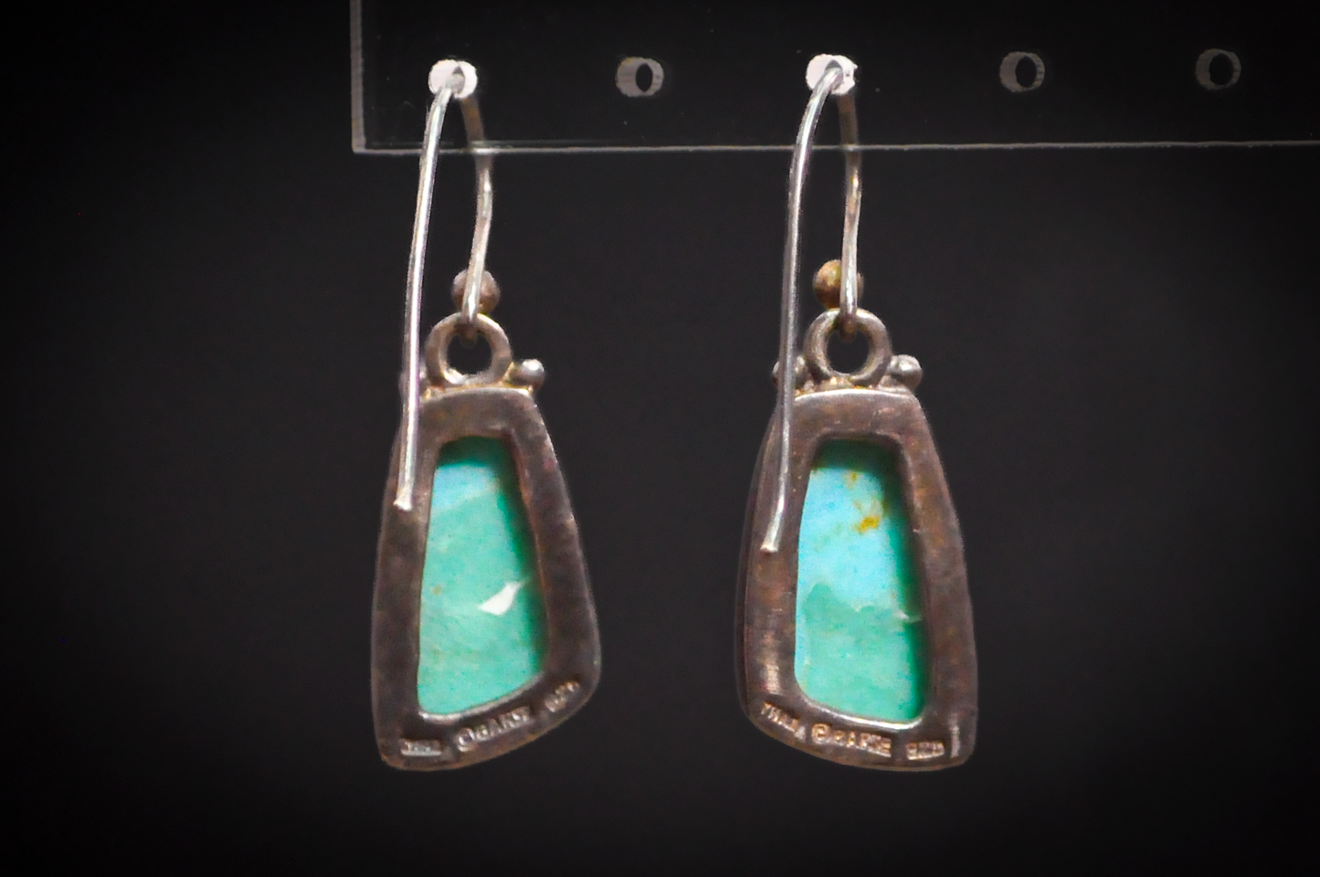 Barse Southwestern Style Turquoise Irregular Rectangle Earrings - Stamped and Tested Sterling Silver - Barse Jewelry