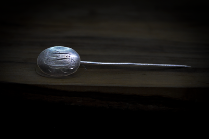 Vintage Sterling Silver  "JSP?" Initials Etched Stick Pin - 2.7 Inches - Stamped and Tested Sterling Silver - Cursive Initial Pin