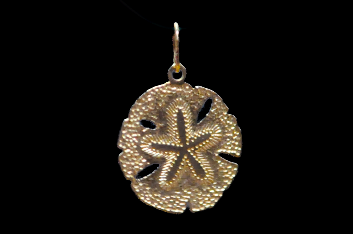 14 Karat Sand Dollar Charm - .23 Grams - 11 mm All Around - Stamped and Tested 14 Kt - Mariner Life Charms
