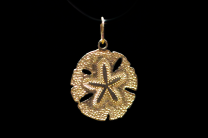 14 Karat Sand Dollar Charm - .23 Grams - 11 mm All Around - Stamped and Tested 14 Kt - Mariner Life Charms