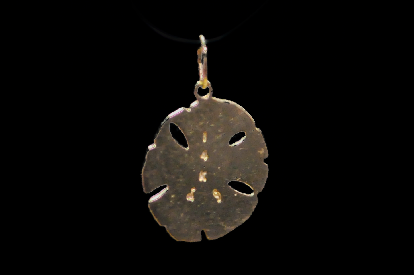 14 Karat Sand Dollar Charm - .23 Grams - 11 mm All Around - Stamped and Tested 14 Kt - Mariner Life Charms