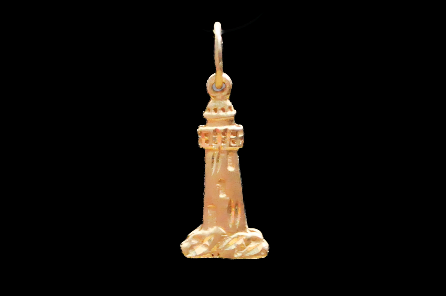14 Karat Lighthouse Charm - .62 Grams - Stamped and Tested 14 Kt - Nautical Life Charm