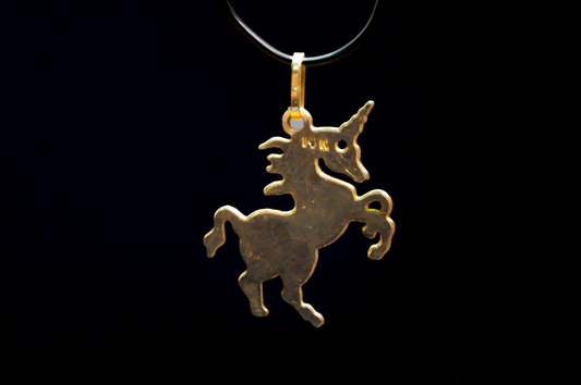 14 Karat Yellow Gold Unicorn Charm - .47 Grams - Stamped and Tested 14 Kt - Mythical Jewelry