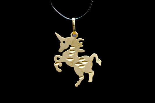 14 Karat Yellow Gold Unicorn Charm - .47 Grams - Stamped and Tested 14 Kt - Mythical Jewelry