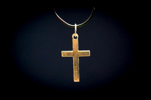 14 Karat Gold Laser Etched Cross/Crucifix Charm - .26 Grams - Stamped and Tested 14 Kt - Religious Charms