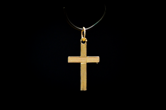 14 Karat Gold Laser Etched Cross/Crucifix Charm - .26 Grams - Stamped and Tested 14 Kt - Religious Charms