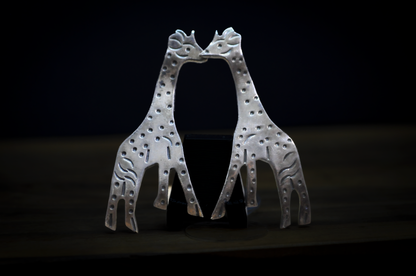 Taxco Sterling Silver Giraffe Earrings - Stamped and Tested Sterling Silver - Unique Giraffe Design - No Earring Backs