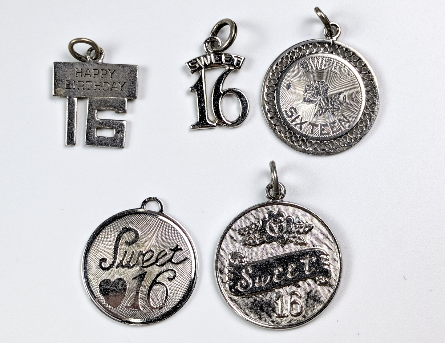 Lot of Sterling Silver Birthday Charms - Choose by Charm! - Stamped and Tested Sterling - Birthday Cakes - Sweet 16