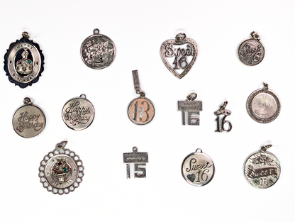 Lot of Sterling Silver Birthday Charms - Choose by Charm! - Stamped and Tested Sterling - Birthday Cakes - Sweet 16