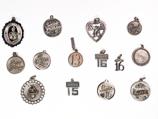 Lot of Sterling Silver Birthday Charms - Choose by Charm! - Stamped and Tested Sterling - Birthday Cakes - Sweet 16