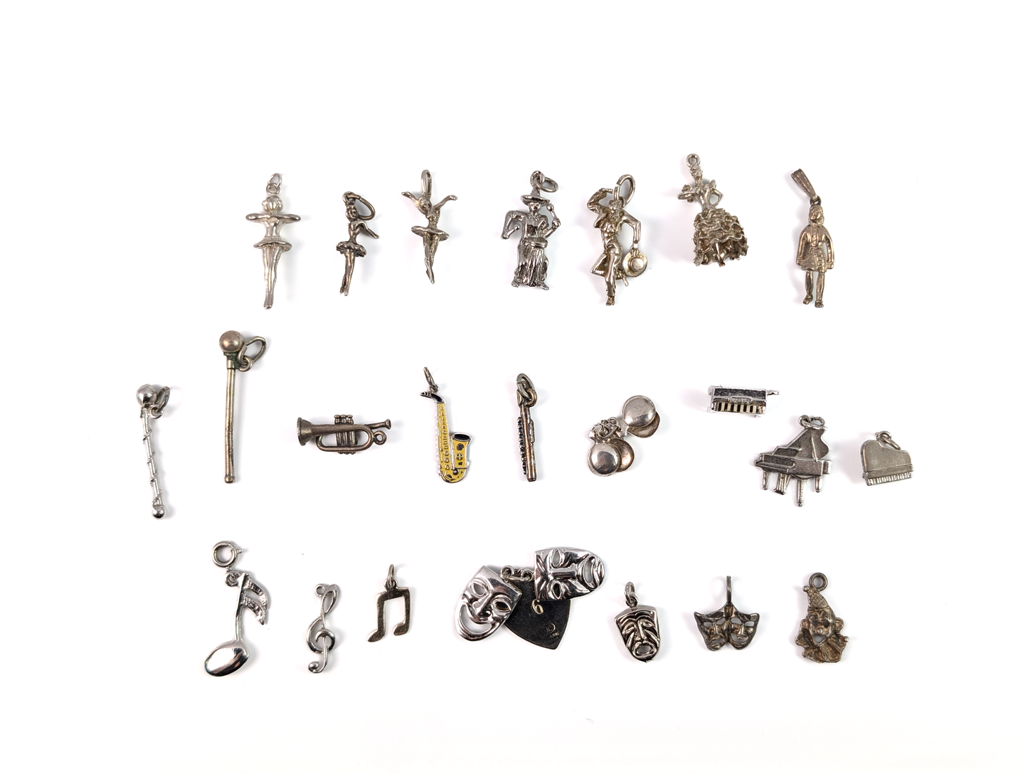 Sterling Silver Music/The Arts Charms - Choose by Charm! - Stamped and Tested Sterling - Dancing, Instruments, Music Notes