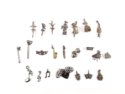 Sterling Silver Music/The Arts Charms - Choose by Charm! - Stamped and Tested Sterling - Dancing, Instruments, Music Notes