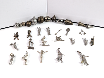 Sterling Silver Sports Charms - Choose by Charm! - Stamped and Tested Sterling - Olympics, Balls, Skiing