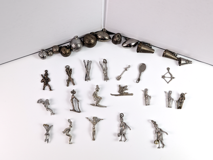 Sterling Silver Sports Charms - Choose by Charm! - Stamped and Tested Sterling - Olympics, Balls, Skiing