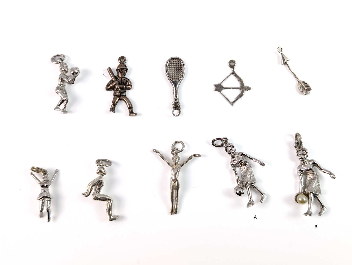 Sterling Silver Sports Charms - Choose by Charm! - Stamped and Tested Sterling - Olympics, Balls, Skiing
