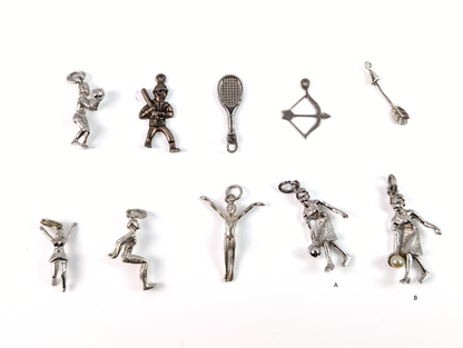 Sterling Silver Sports Charms - Choose by Charm! - Stamped and Tested Sterling - Olympics, Balls, Skiing