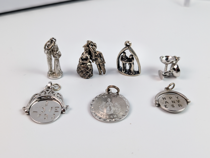 Sterling Silver Wedding/Anniversary Charms - Choose by Charm! - Stamped and Tested Sterling - Bride and Groom, Glasses, Anniversary