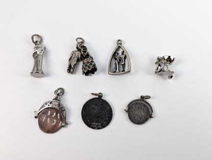Sterling Silver Wedding/Anniversary Charms - Choose by Charm! - Stamped and Tested Sterling - Bride and Groom, Glasses, Anniversary