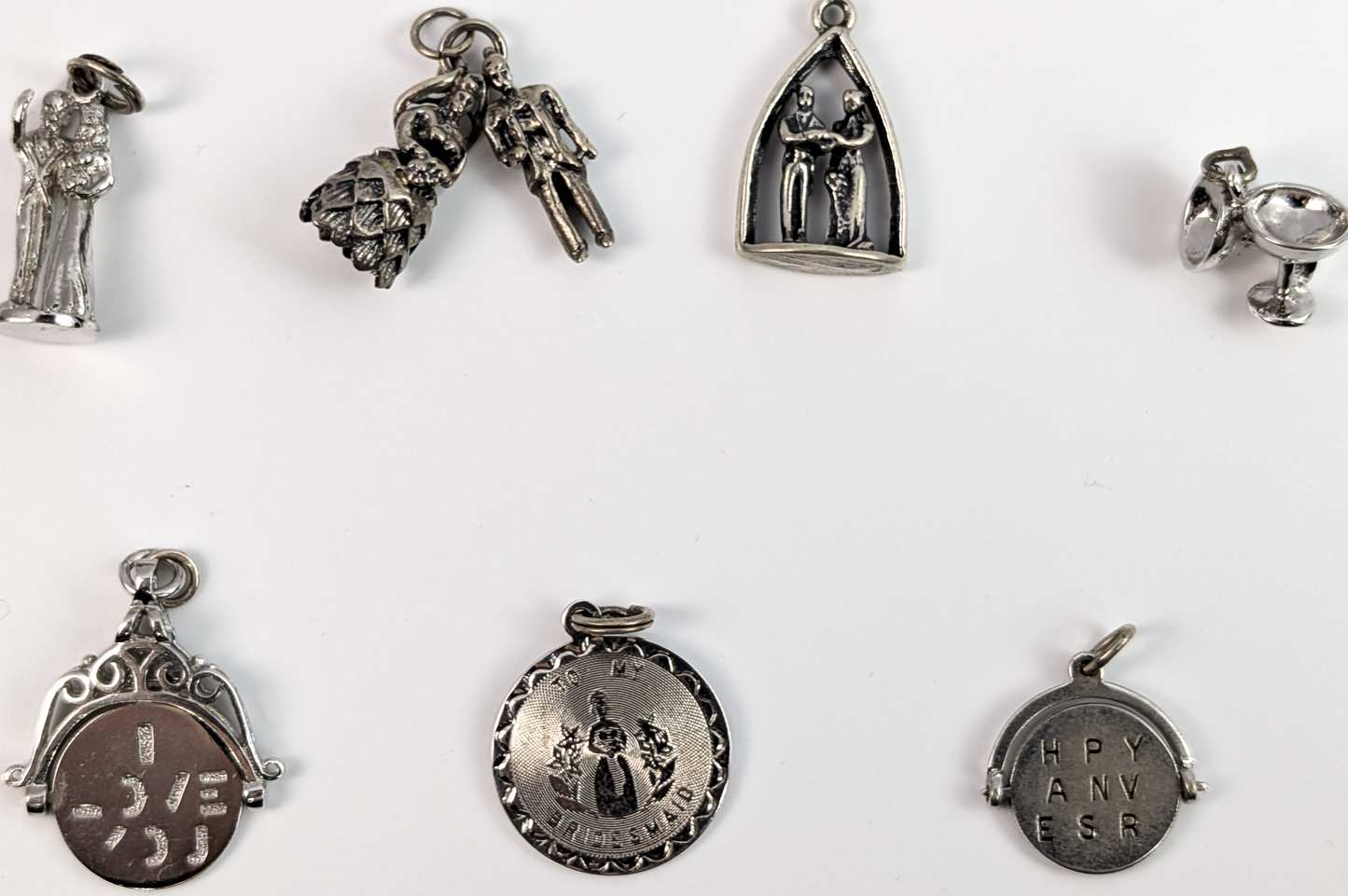 Sterling Silver Wedding/Anniversary Charms - Choose by Charm! - Stamped and Tested Sterling - Bride and Groom, Glasses, Anniversary