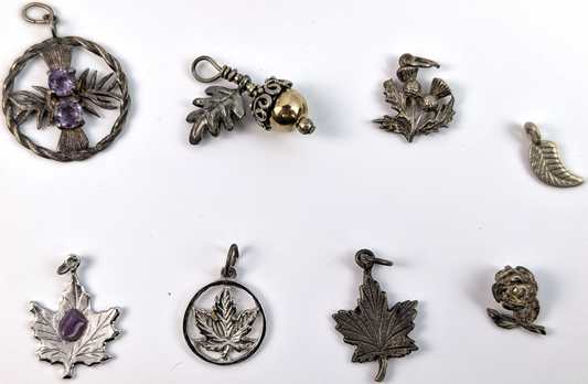 Sterling Silver Floral and Leaf Charms - Choose by Charm! - Stamped and Tested Sterling - Maple Leaves, Tulips, Roses