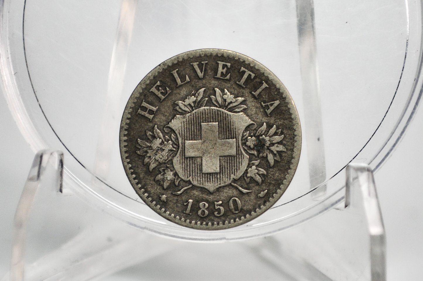 Rarer 1850 Switzerland 20 Rappen - VF/XF Condition - 1850 B Helvetica 20 Rappen - Swiss 20 Rappen 1850, Great Coin