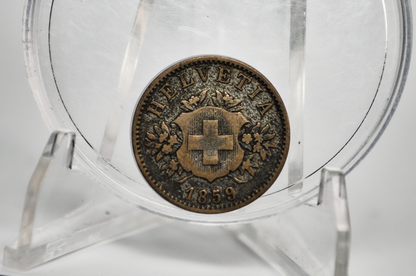 1859 Switzerland 20 Rappen - 1859 B Helvetica 20 Rappen - Swiss 20 Rappen 1859, Great Coin
