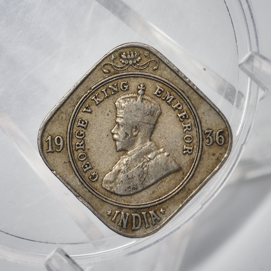 India 2 Annas 1936 - VF/XF Condition - 1936 India 2 Annas - King George V
