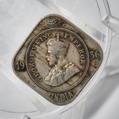 India 2 Annas 1936 - VF/XF Condition - 1936 India 2 Annas - King George V