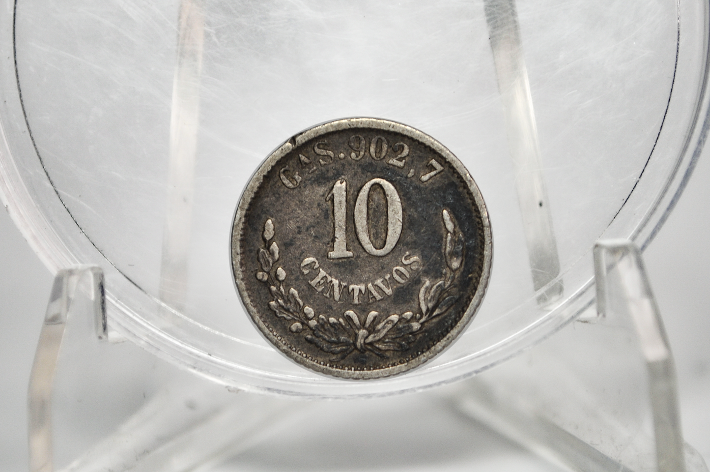 Rare 1891 Mexico 10 Cent GA S Guadalajara Mint - Die Break - Rarer Antique Mexican Coin - .9027 Silver