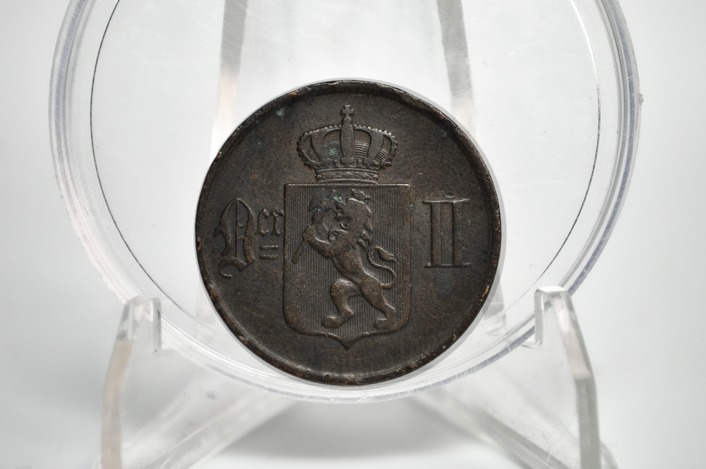 Rare 1875 Norway 5 Ore Coin - Fine Condition - Norwegian Five Ore Coin 1875 - Only 354,000 Made