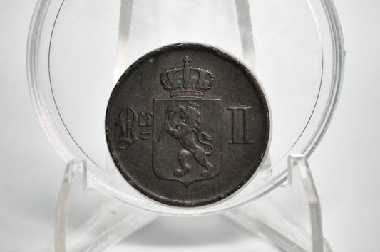 Rare 1875 Norway 5 Ore Coin - Fine Condition - Norwegian Five Ore Coin 1875 - Only 354,000 Made