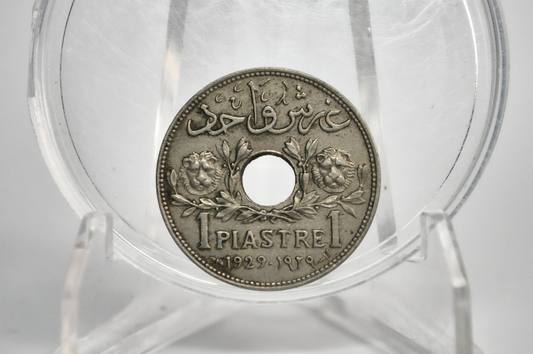 1929 Syria 1 Piastre - XF/AU Condition - Only 750,000 Made - Syrian Currency