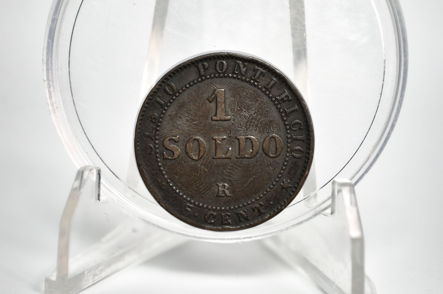 1867 1 Soldo Italian Papal States Vatican City Coin - Pope Pius IX Coin - Vatican City Pope Pius IX Coin
