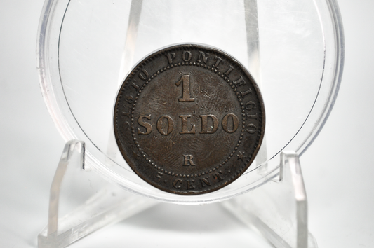 1867 1 Soldo Italian Papal States Vatican City Coin - Pope Pius IX Coin - Vatican City Pope Pius IX Coin