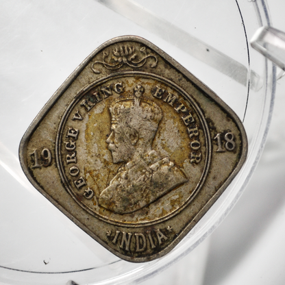 India 2 Annas 1918 - VF Condition - 1918 India 2 Annas - King George V