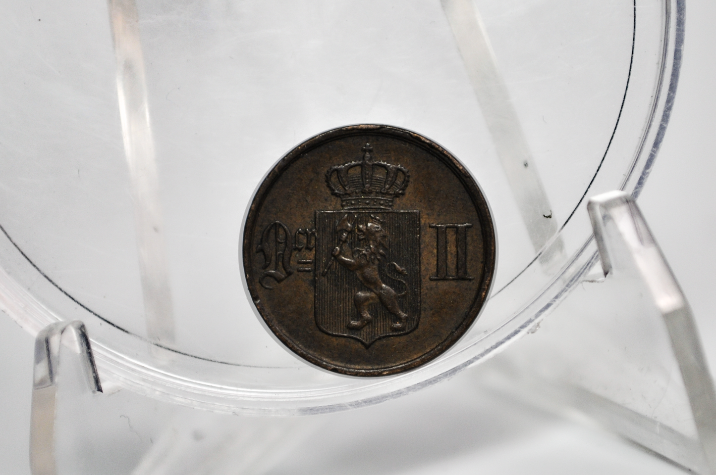 1891 Norway 1 Ore Coin - UNC Condition - Norwegian One Ore Coin 1891