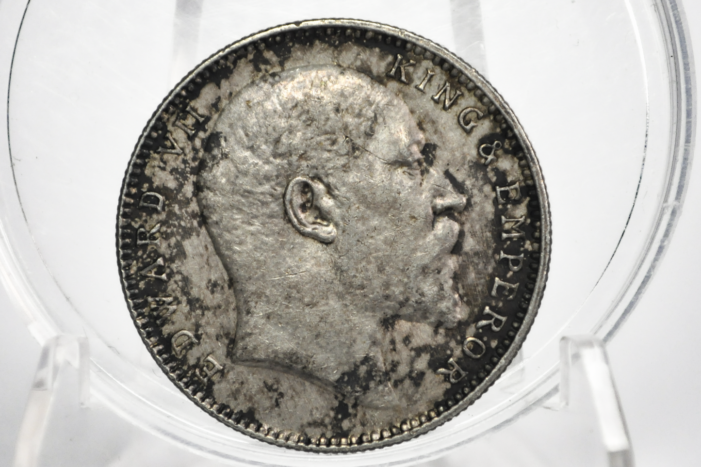 1907 India 1 Rupee - Obverse UNC - 1907 India Rupee Silver Coin - Victorian India