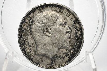 1907 India 1 Rupee - Obverse UNC - 1907 India Rupee Silver Coin - Victorian India