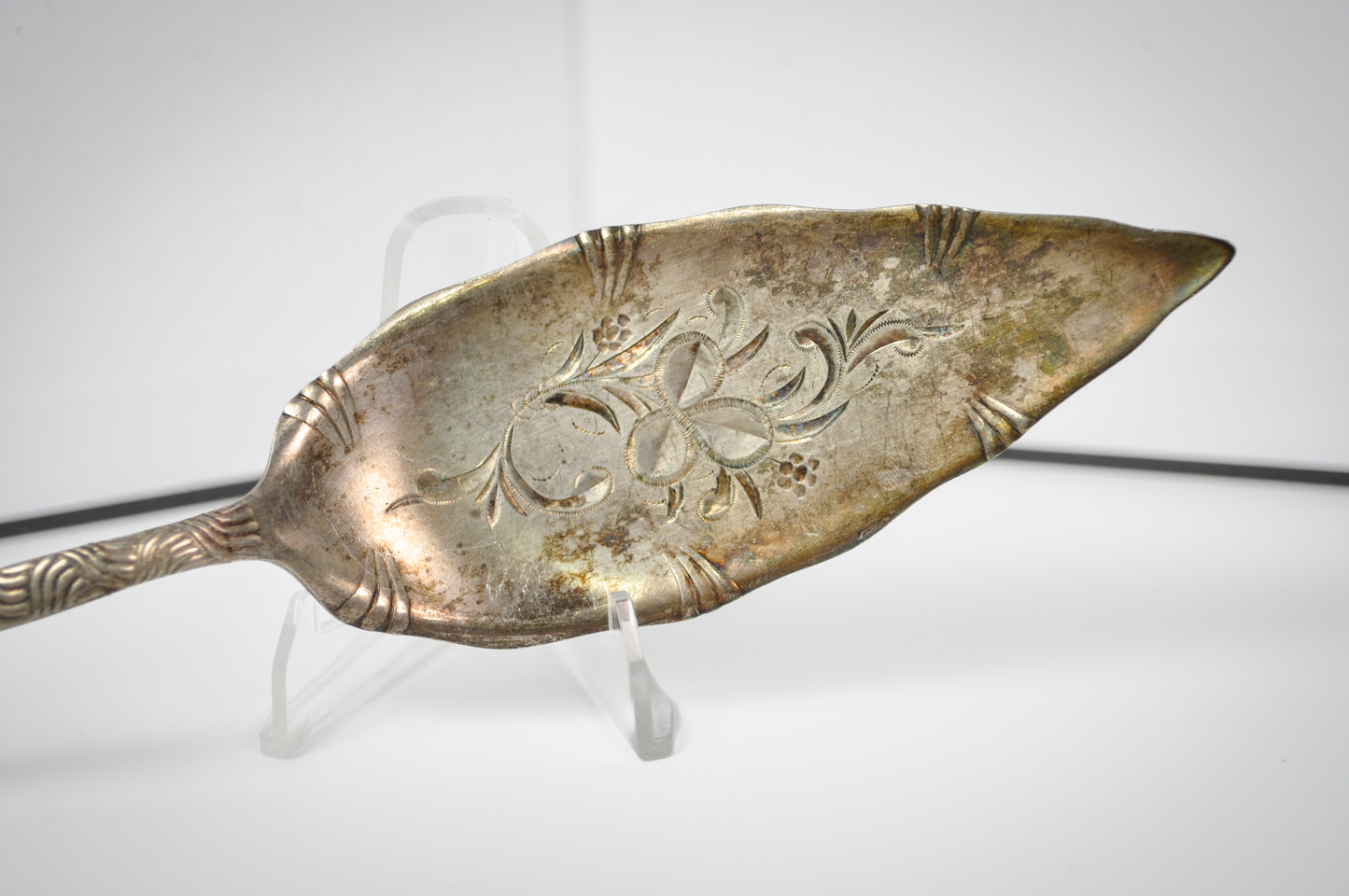 Vintage Towle Silversmiths Floral Engraved Pastry Server - Tested .900 Coin Silver - Ornate Design - Dinner Parties