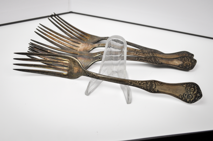 Set of 5 Antique Rogers Silver Apple Blossom Forks - Décor & Collections - Silver Forks - Floral Pattern 1906