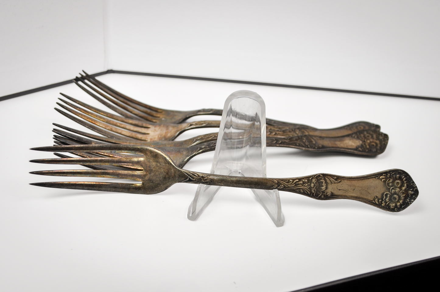 Set of 5 Antique Rogers Silver Apple Blossom Forks - Décor & Collections - Silver Forks - Floral Pattern 1906
